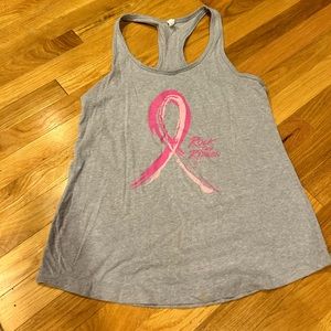 Large Cyclebar “Rock the Ribbon” Breast Cancer Racerback Tank Top
